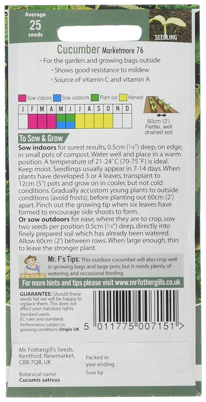 Mr.Fothergill's Cucumber Marketmore 76 Seeds