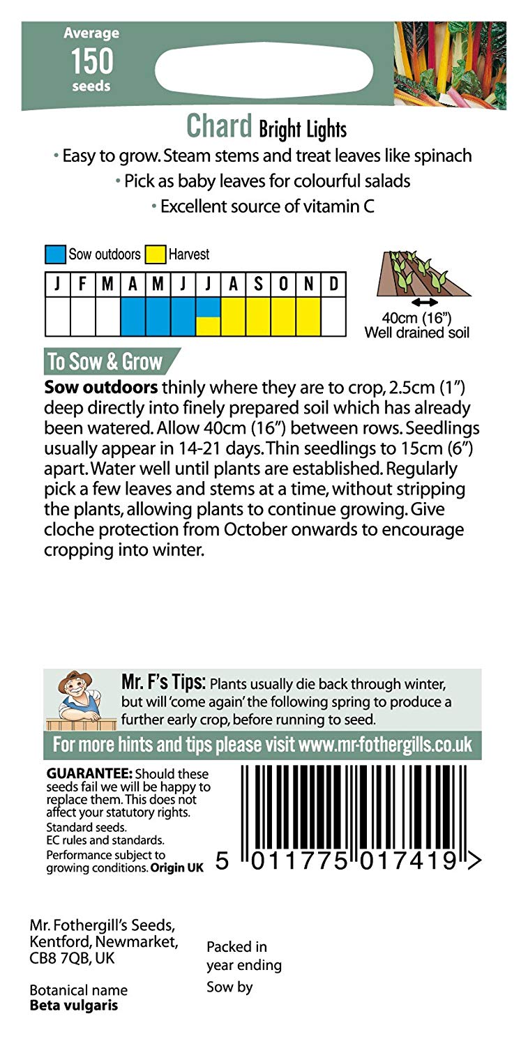 Mr.Fothergill's Chard Bright Lights Seeds