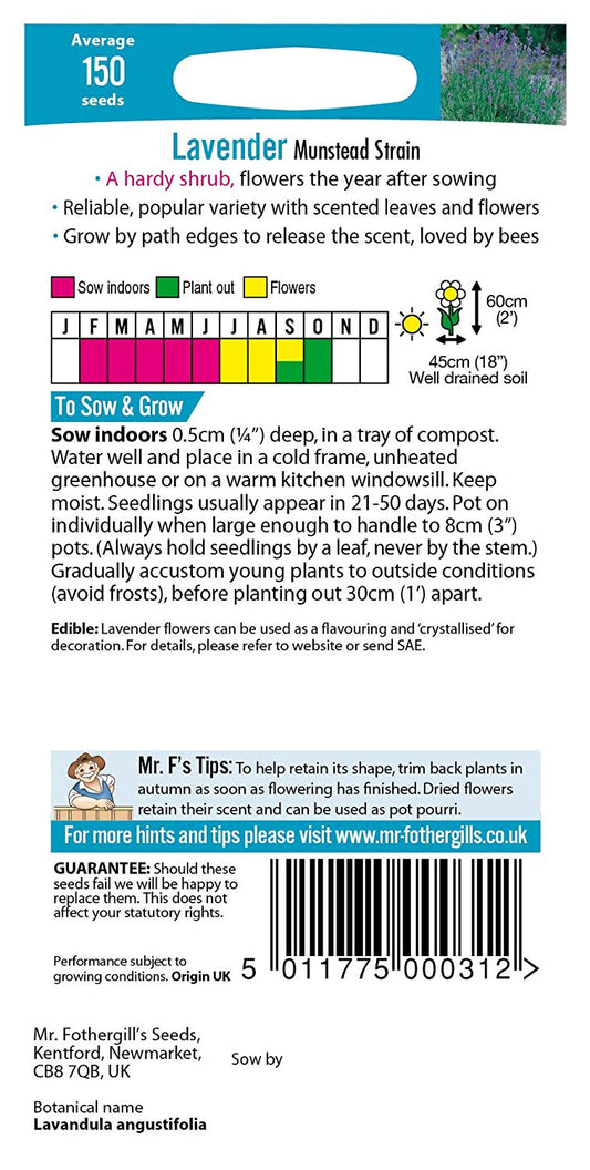 Mr.Fothergill's Lavender Munstead Strain Flower Seeds