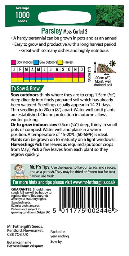 Mr.Fothergill's Parsley Moss Curled 2 Herb Seeds