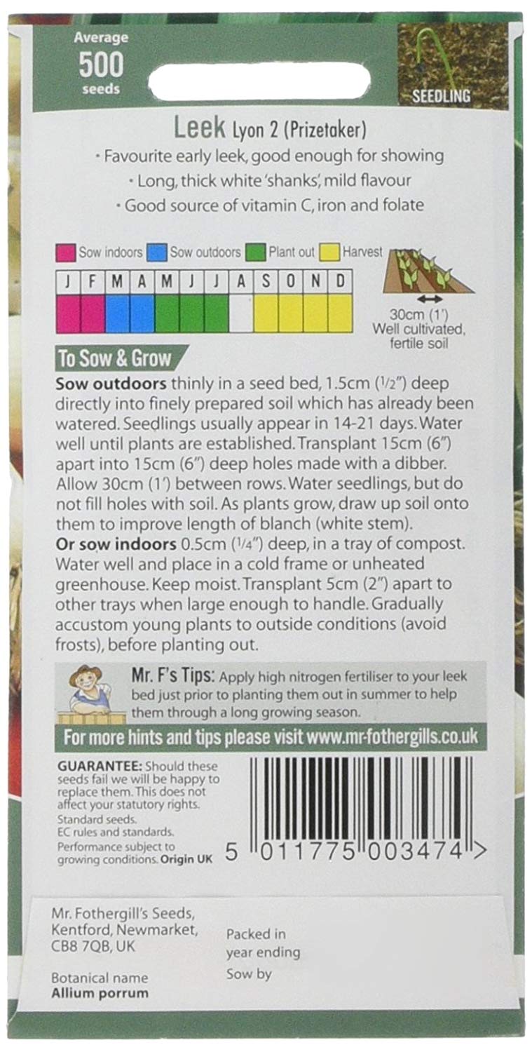 Mr.Fothergill's Leek Prizetaker Seeds
