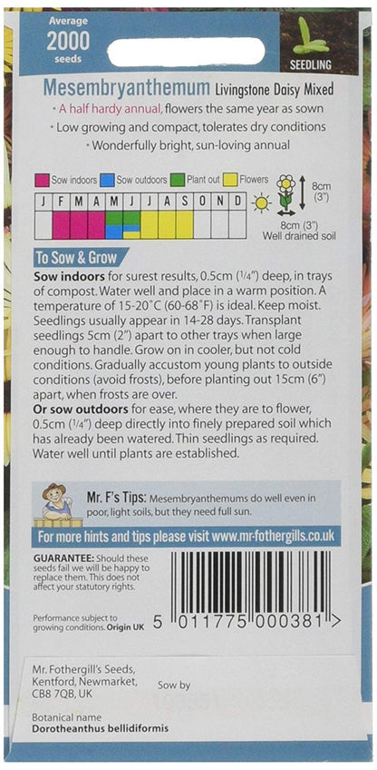 Mr.Fothergill's Mesembryanthemum Livings Daisy Flower Seeds