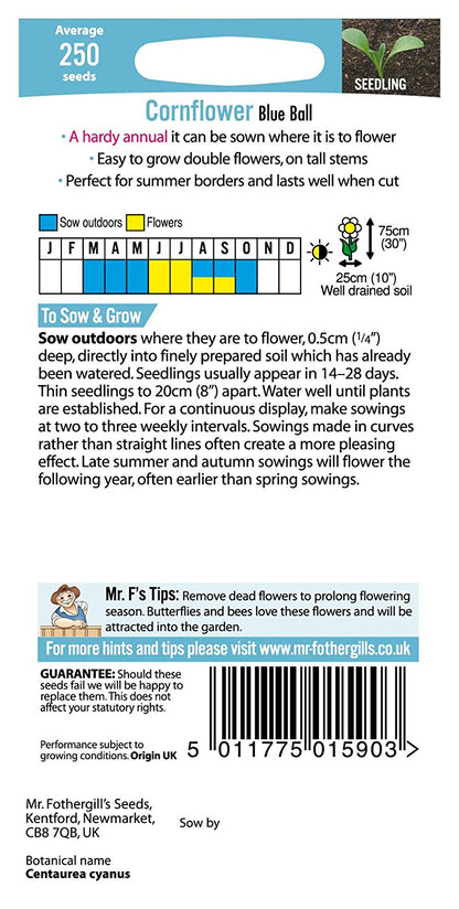 Mr.Fothergill's Cornflower Blue Ball Flower Seeds