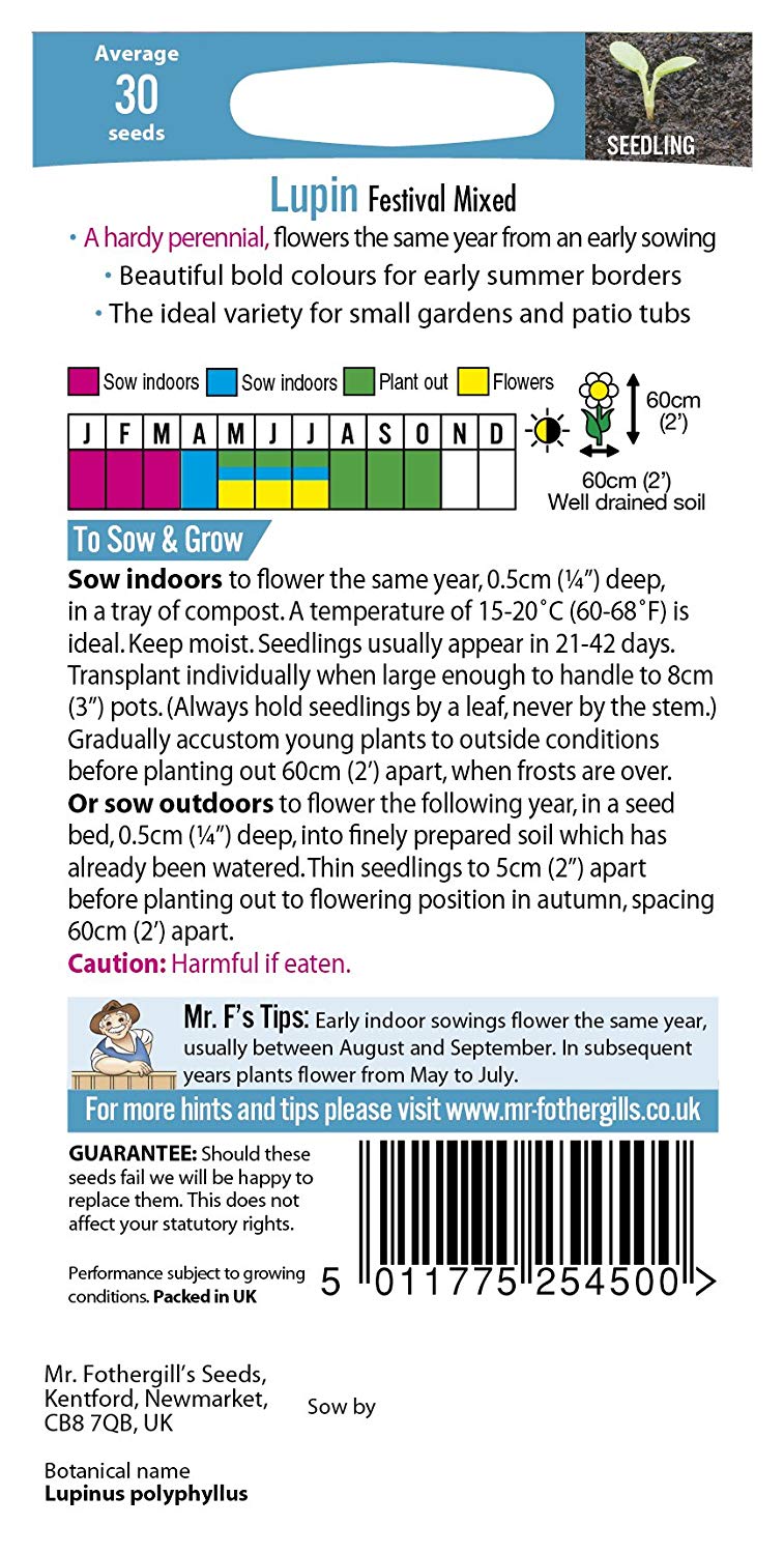 Mr.Fothergill's Lupin Festival Mixed Flower Seeds
