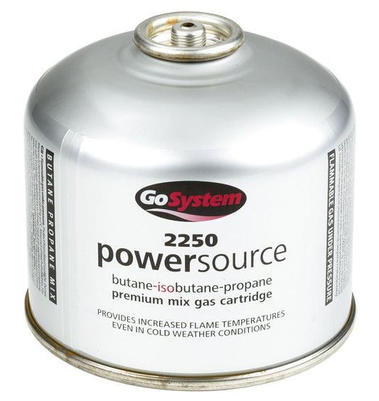 GoSystem Butane Propane Threaded Mix Gas Cartridge - Silver - 445g