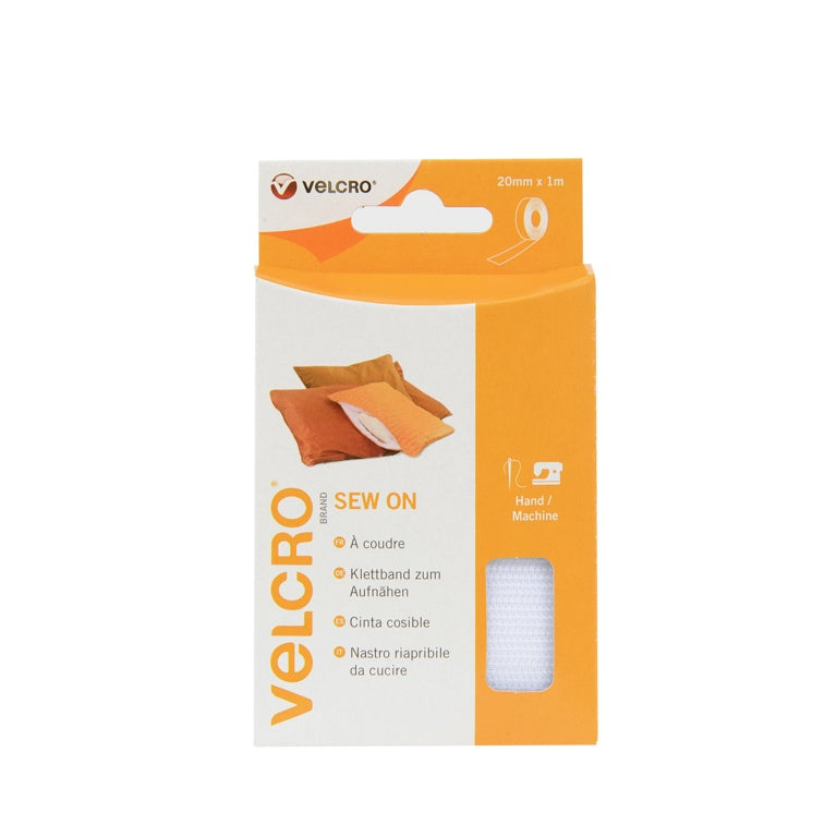Velcro Sew on Tape 20mm x 1 Metre White