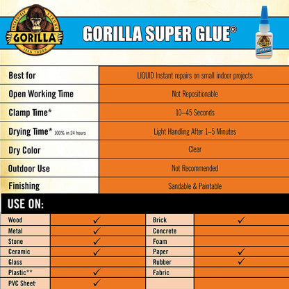 Gorilla Super Glue Tube 2 x 3g