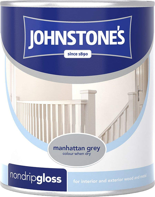 Johnstone's Paint Non Drip Gloss 750ml Manhattan Grey