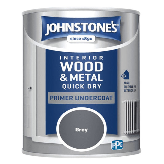 Johnstone's Paint Interior Quick Dry Primer Undercoat grey 750ml