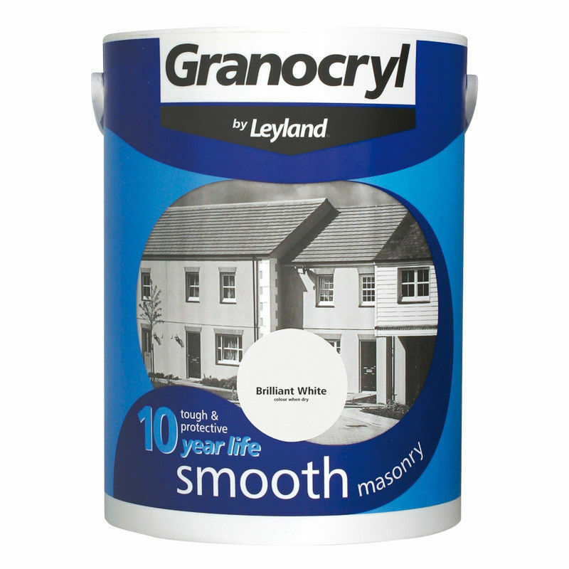 Leyland Paints Granocryl Masonry Paint Smooth 5L Brilliant White 2.5 Litre