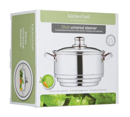 KitchenCraft Universal-Steamer for 16-20 cm Pots S.Steel 9 x 12 x 16cm2