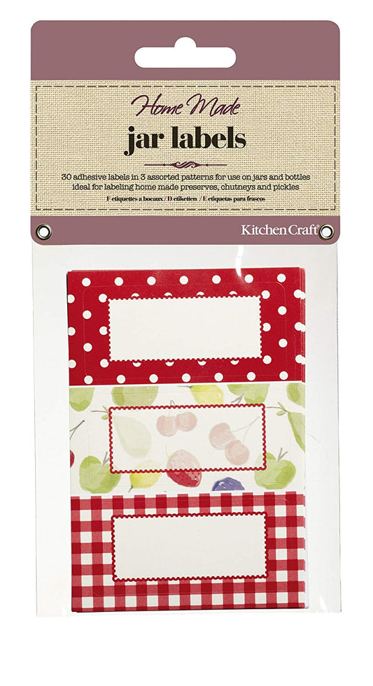 KitchenCraft Home Made Pack of 30 Jam Jar Labels - Orchard