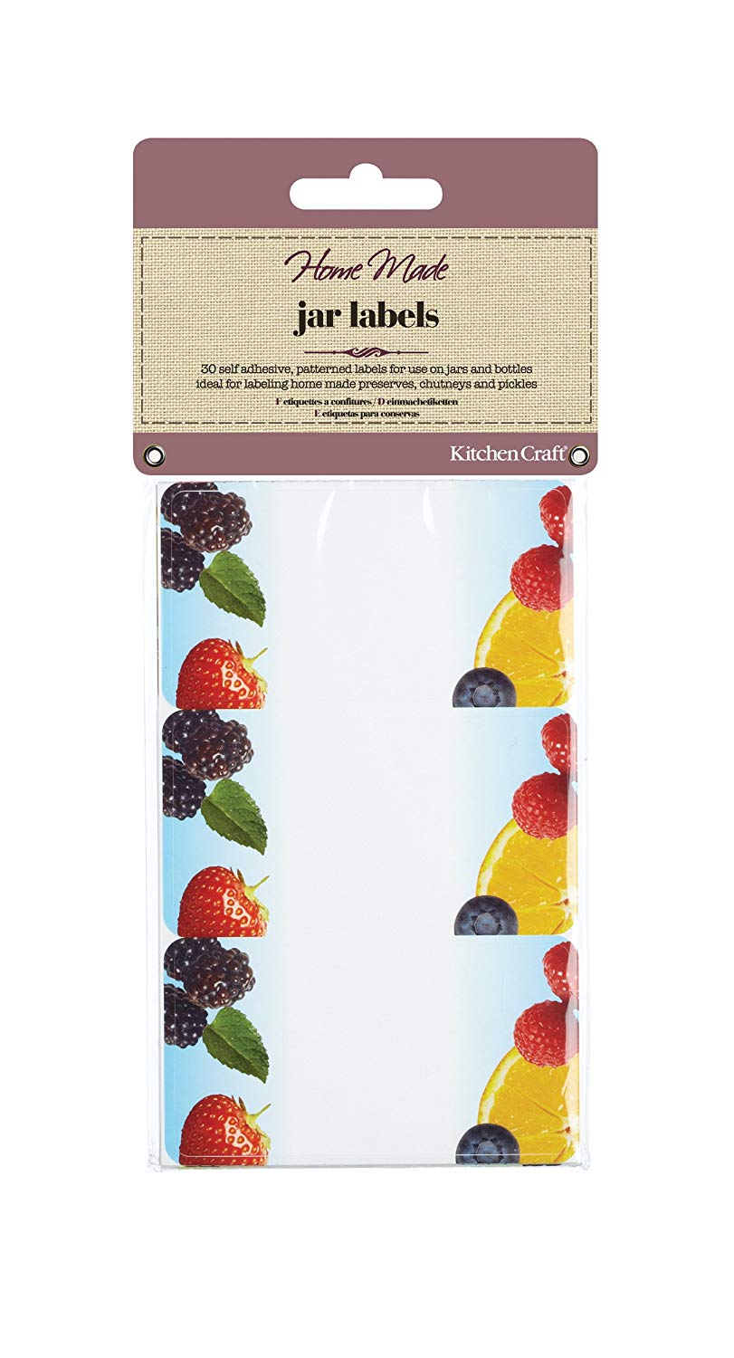 KitchenCraft Home Made Pack of 30 Jam Jar Labels - Fruit