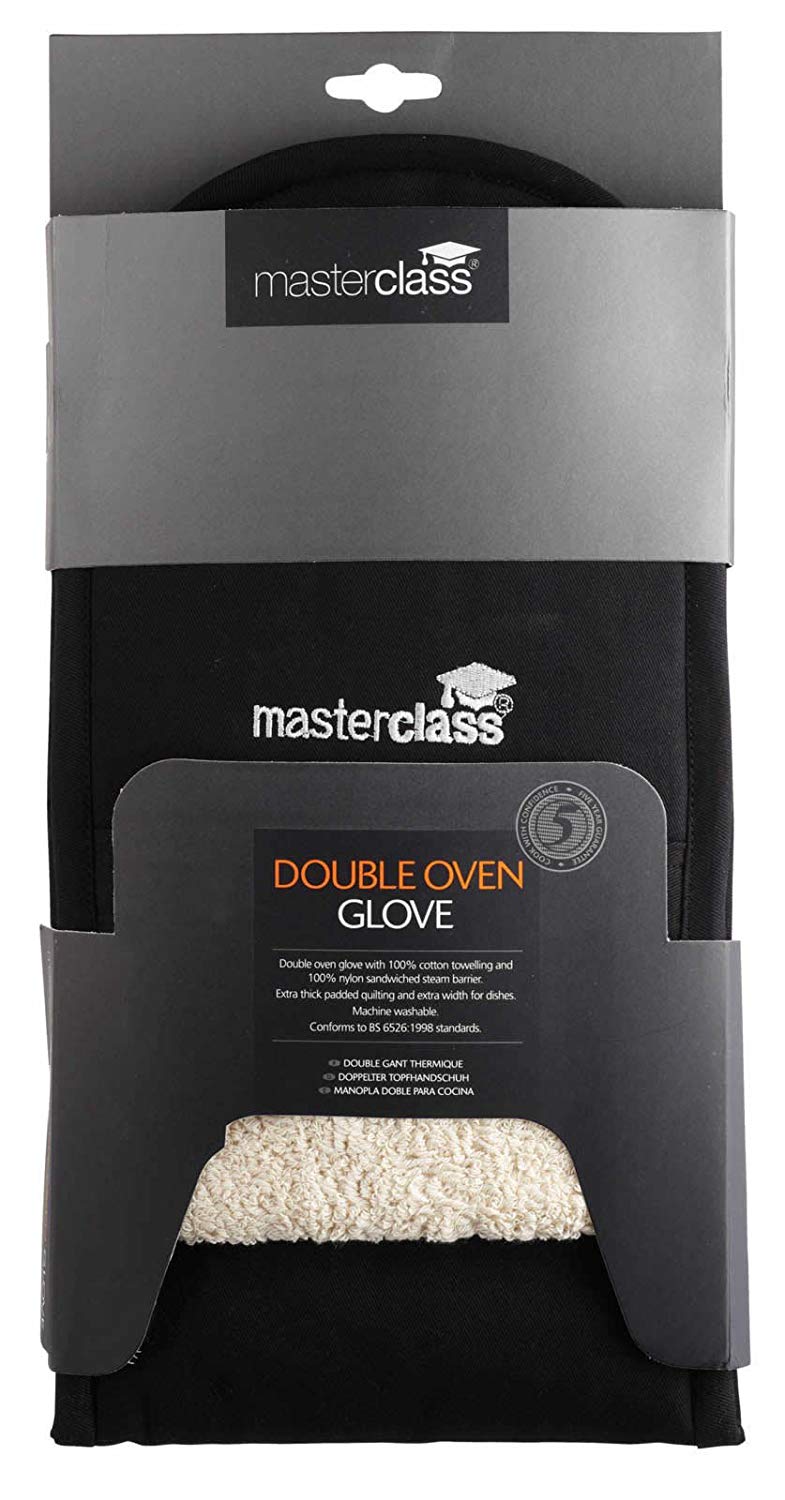 KitchenCraft MasterClass Deluxe Professional Black Double Oven Glove