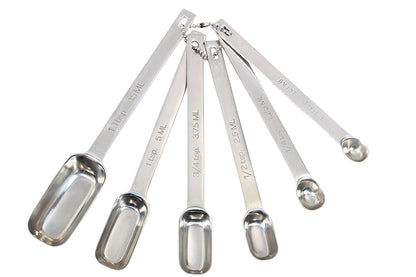 KitchenCraft MasterClass Stainless Steel 6 Piece Measuring Spoon Set