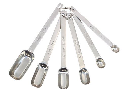 KitchenCraft MasterClass Stainless Steel 6 Piece Measuring Spoon Set