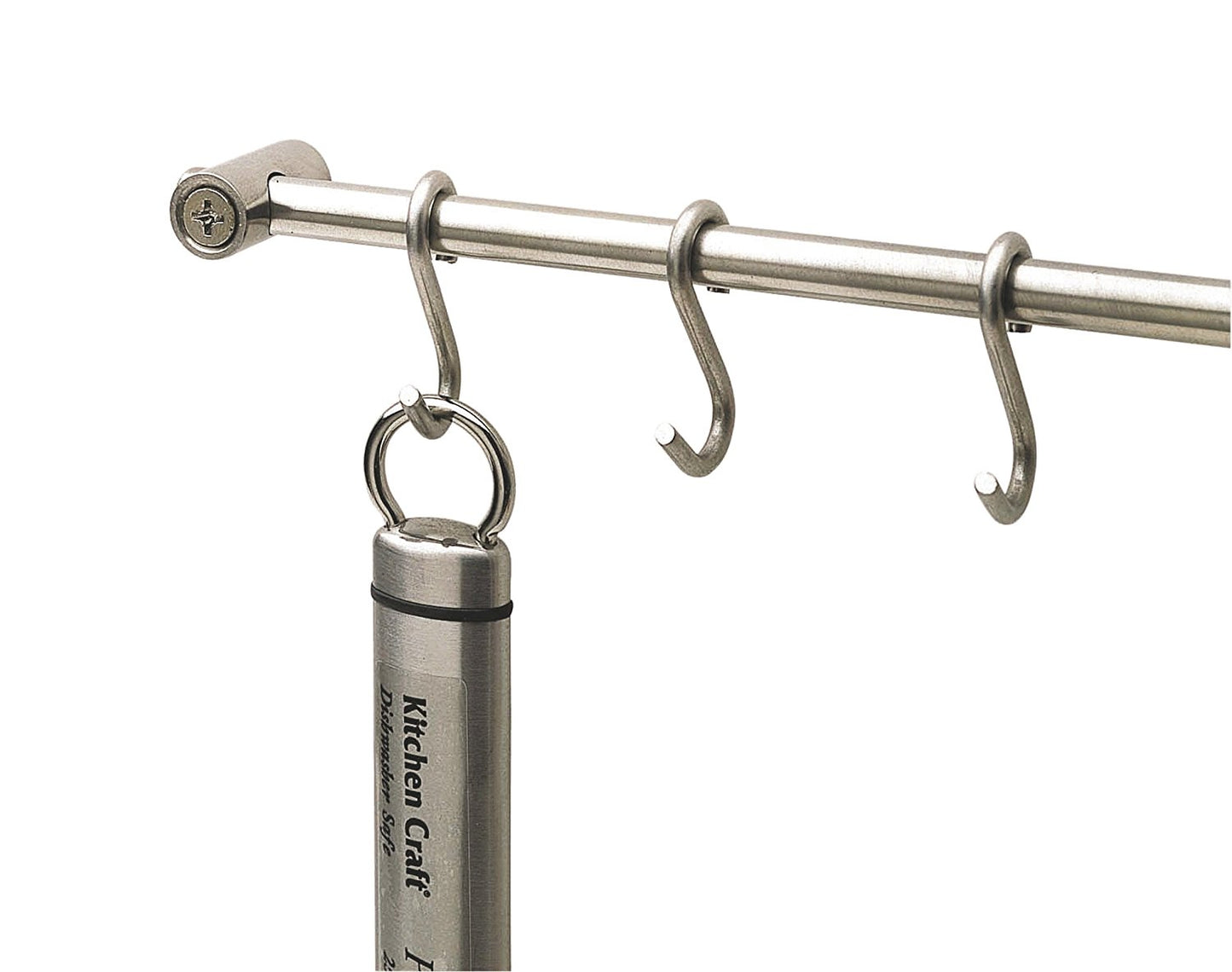 KitchenCraft Stainless Steel Utensil Hanging Rack with 12 Hooks 52 cm