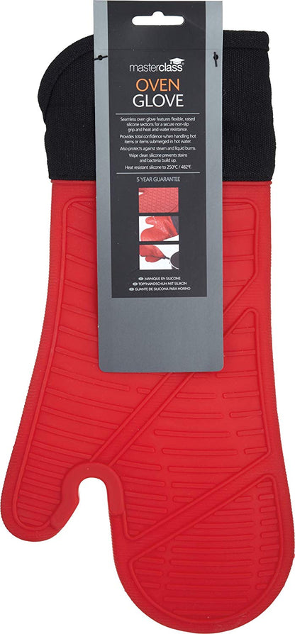 KitchenCraft MasterClass Seamless Silicone Oven Glove With Cotton Sleeve
