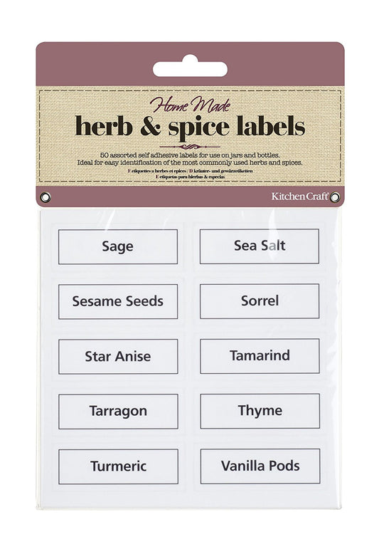 KitchenCraft Home Made Pack of 50 Vinyl Herb & Spice Labels