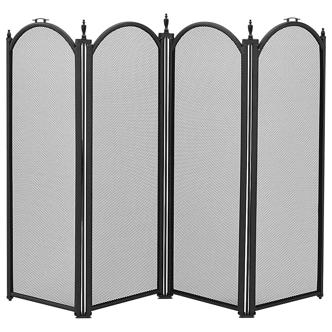 Manor Reproductions Dynasty 4 Fold Fire Guard - Black