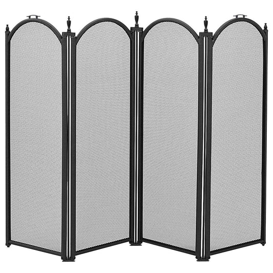 Manor Reproductions Dynasty 4 Fold Fire Guard - Black