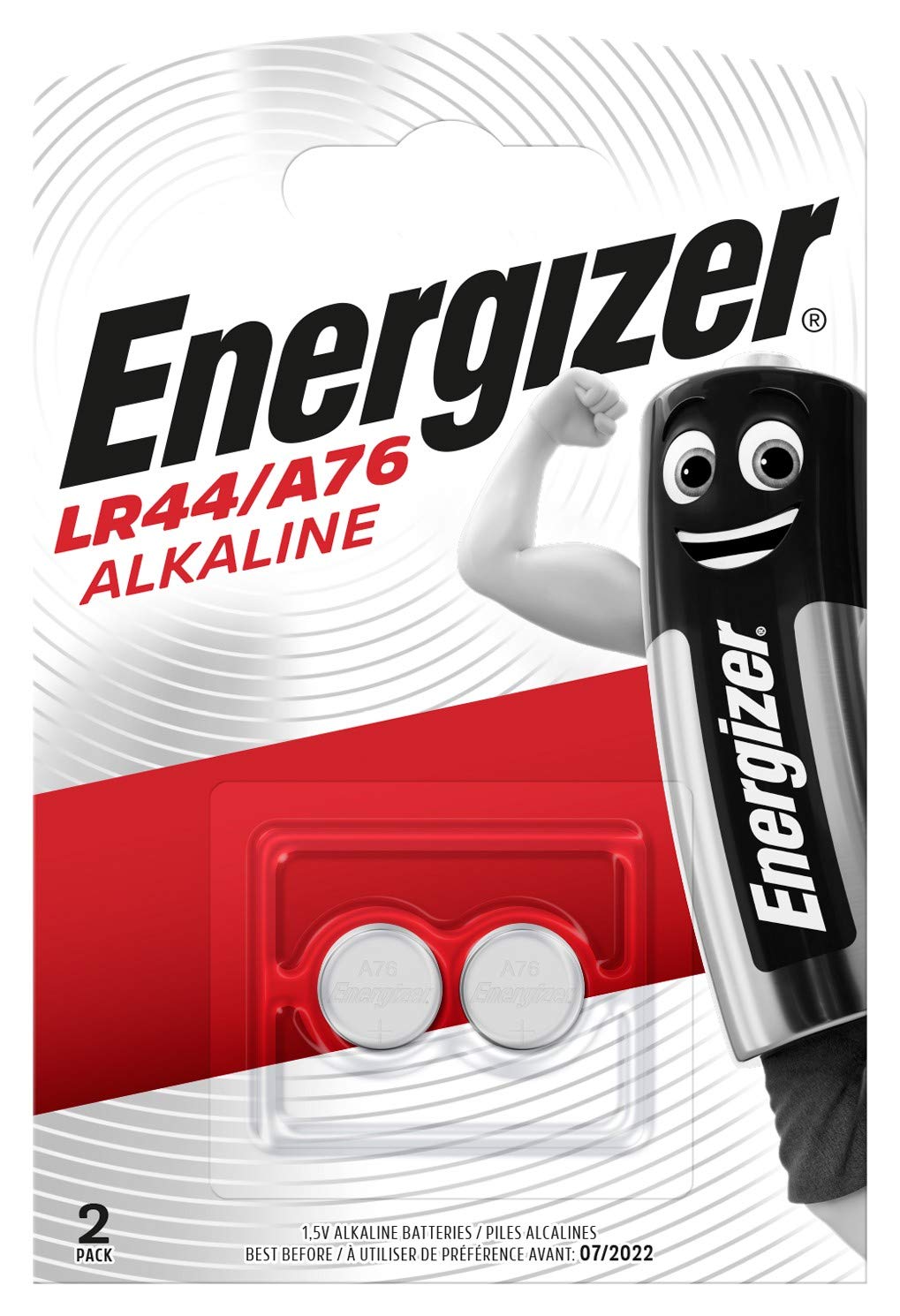 Energizer Alkaline Button Cell Battery LR44/A76 (Twin Pack)