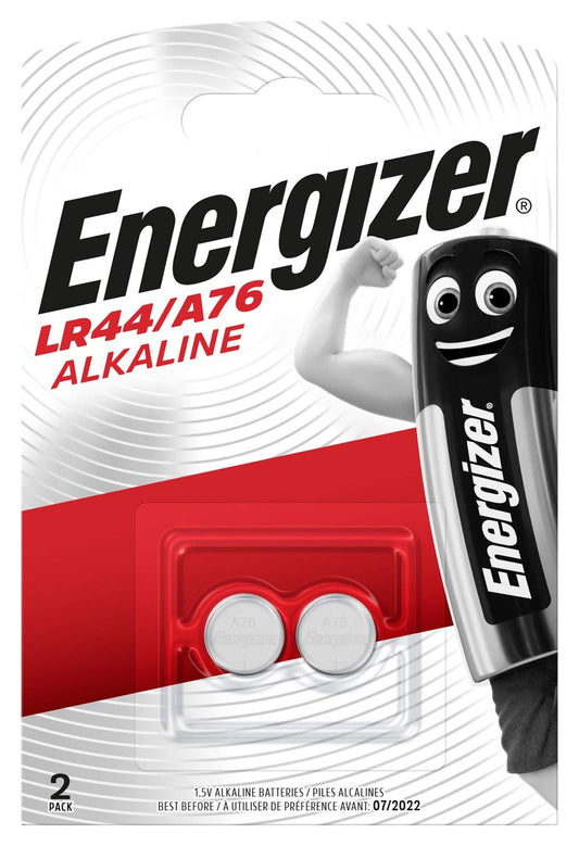 Energizer Alkaline Button Cell Battery LR44/A76 (Twin Pack)