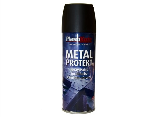Plastikote Metal Protekt Spray Paint 400ml Matt Black