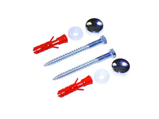 Pan Fixing Kit - Pack of 2x 3" No 12 Screws with Chrome Cap