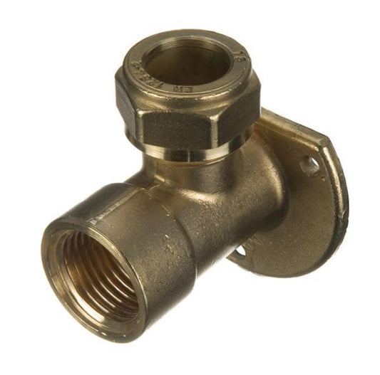 Primaflow Compression Wall Plate Elbow 15mm-1/2" Female