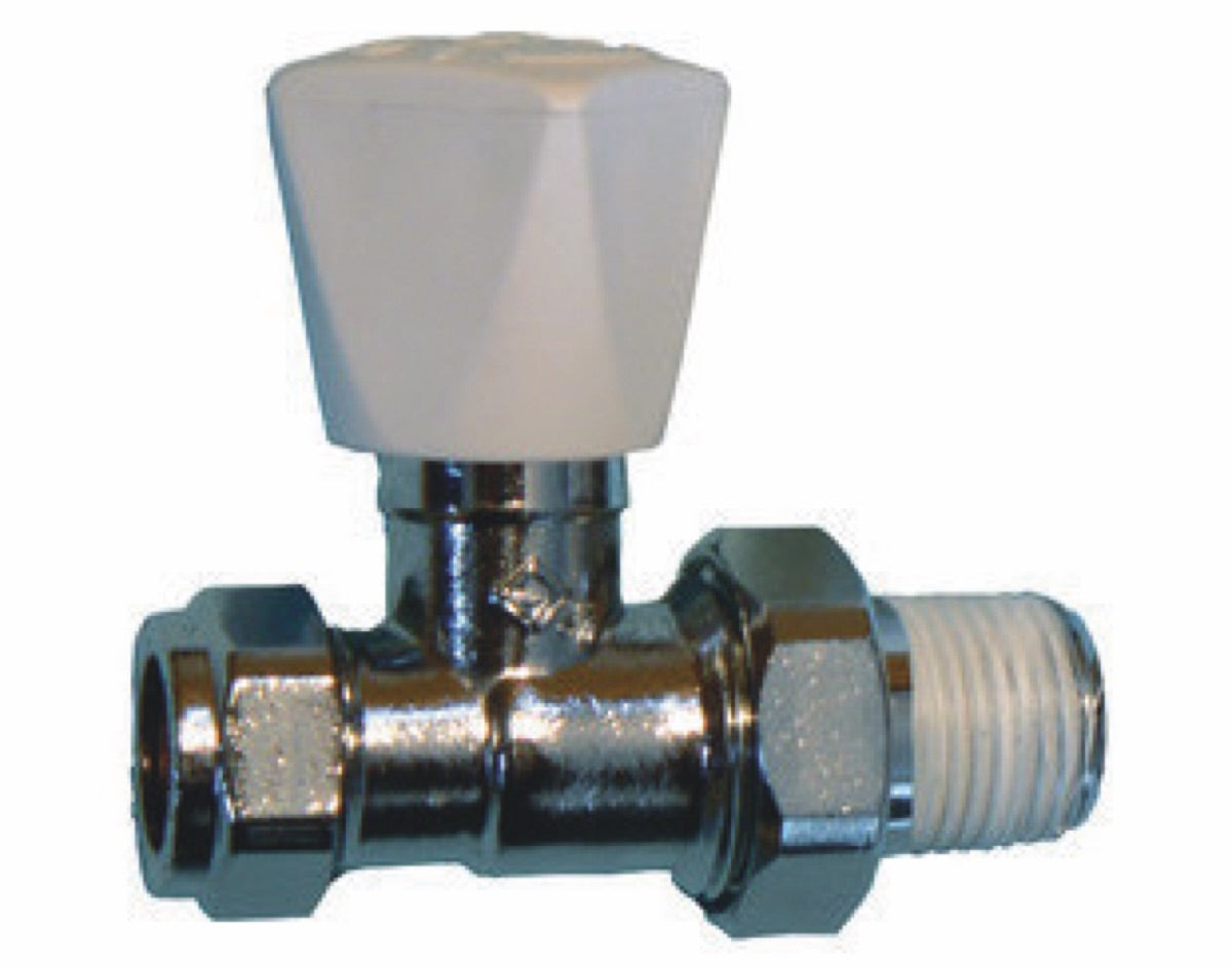 Primaflow BRF Angle Radiator Valve Chrome/White 15mm