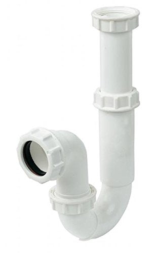 Waste P-Trap White 40 x 76mm Adjustable Inlet