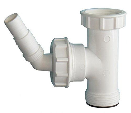 Waste Multi-Fit Tee with Hose Connector White