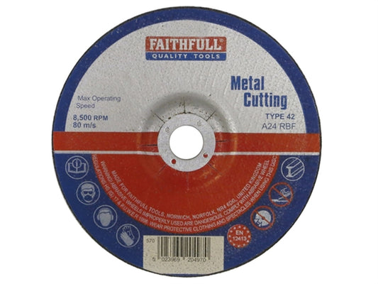 Faithfull Cut Off Disc for Metal 100 x 3.2 x 16mm