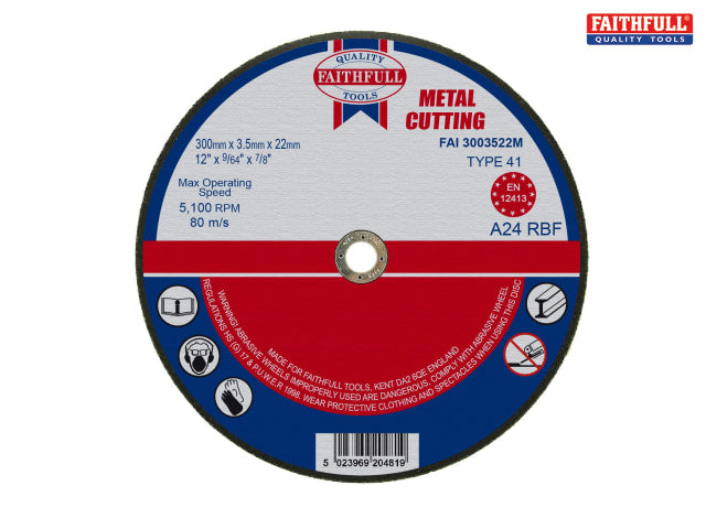 Faithfull Metal Cut Off Disc 300 x 3.5 22mm