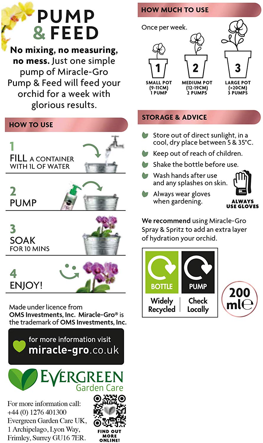 Miracle-Gro Pump & Feed for Orchids 200ml