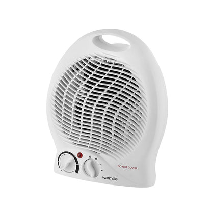 Warmlite Upright Fan Heater - Adjustable Thermostat 2kW - White e