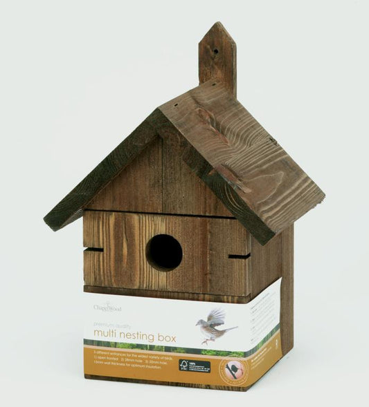 Gardman Multi Hole Nest Box Dark Wood