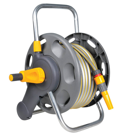 Hozelock 2in1 60m Hose Reel + 25m Hose & Fittings