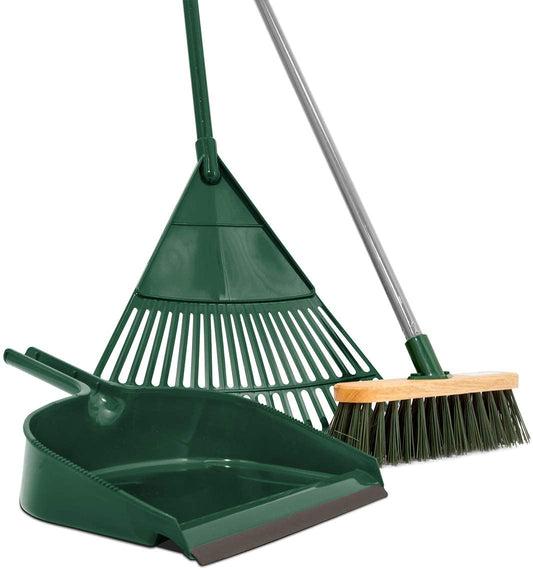 Bentley Garden Tidy Set - Rake, Broom & Shovel Pan