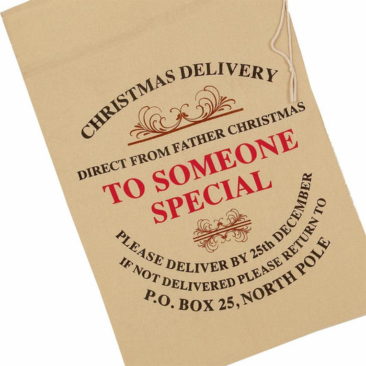 Premier Decorations Printed Gift Sack Vintage Look 49 x 29cm