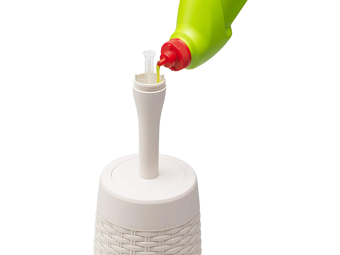 Addis Faux Rattan Round Toilet Brush Set with Internal Detergent