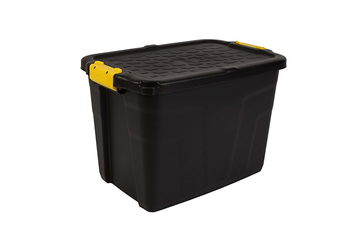 Strata 60 Litre Heavy Duty Storage Box Black/Yellow 60 x 40 x 40cm