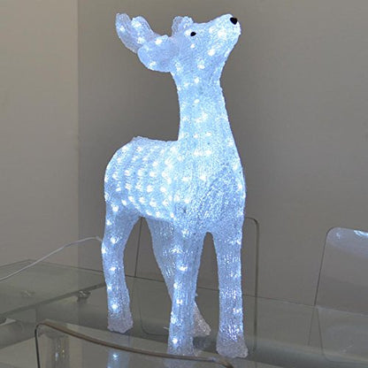 Premier Decorations 38cm Acrylic Reindeer with 40 White LEDs