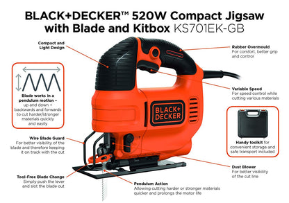 Black & Decker Compact Jigsaw With Blade 520W