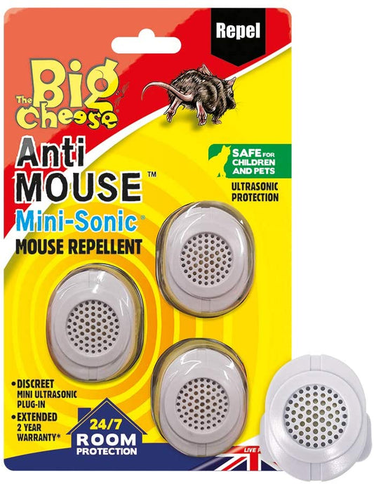 The Big Cheese Mini Sonic Mouse Repellent 3-Pack White
