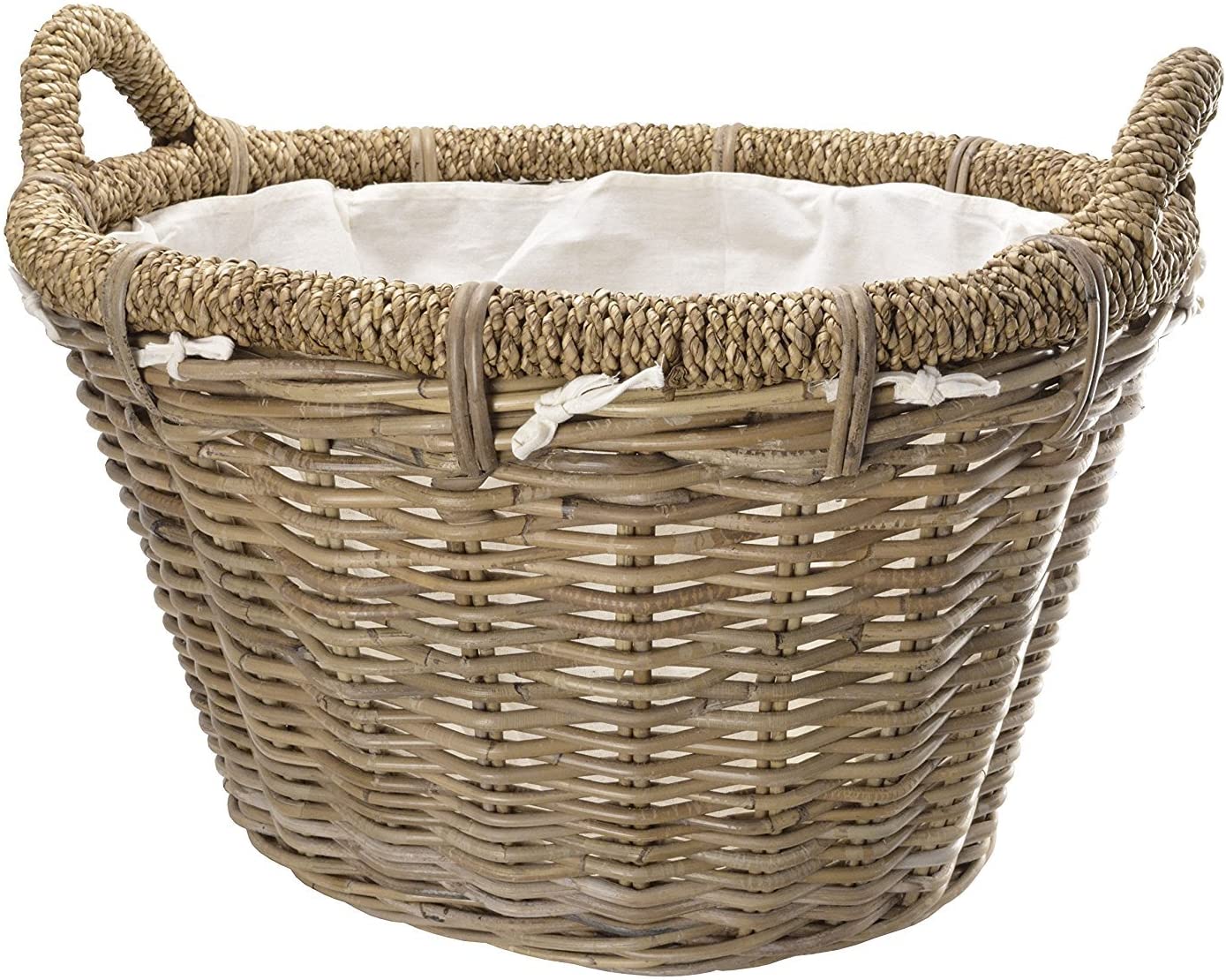 Manor Reproductions Log Basket Rosewood Rattan