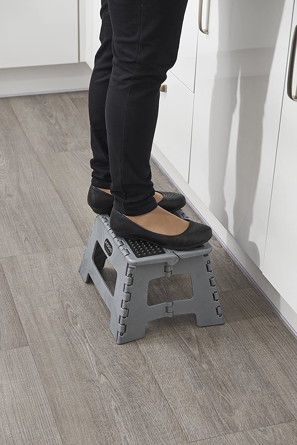 Addis Folding Step Stool Metallic Grey