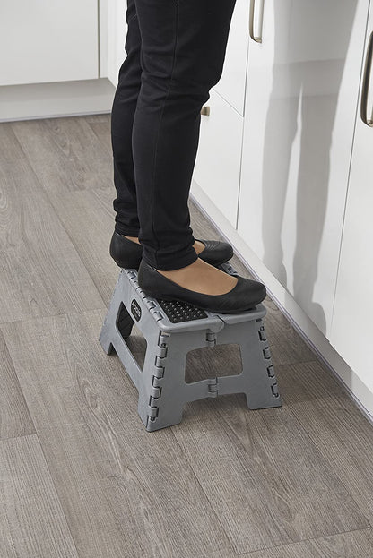 Addis Folding Step Stool Metallic Grey