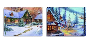 Premier Decorations 40 x 30cm Cottage Scene LED Assorted